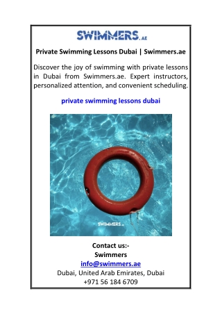 Private Swimming Lessons Dubai Swimmers.ae