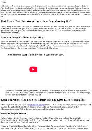 Reel Rivals von Oryx Gaming – Ein ehrlicher Blick auf den Pferderennen Slot