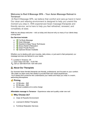 Red 8 Massage SPA