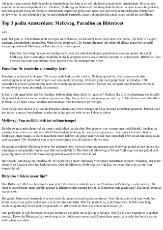 Paradiso Amsterdam capaciteit grote zaal