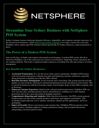 POS System Sydney Australia