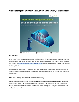 Cloud Storage Solutions in New Jersey_ Safe, Smart, and Seamless