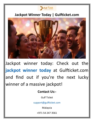 Jackpot Winner Today  Gulfticket.com
