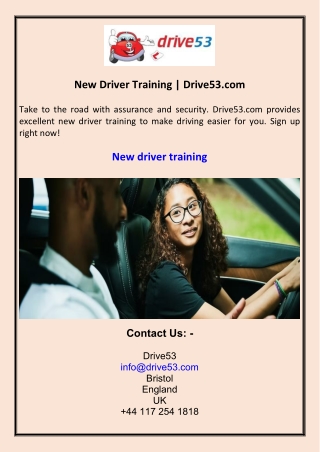 New Driver Training  Drive53.com