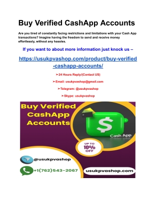 Buy Verified CashApp Accounts