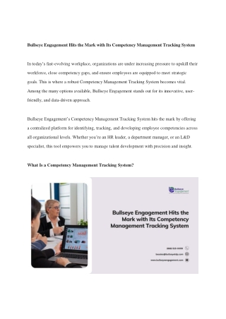 Bullseye Engagement Hits the Mark with Its Competency Management Tracking System