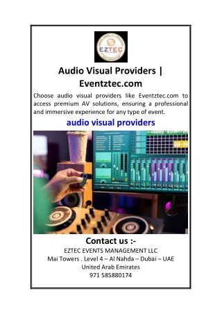 Audio Visual Providers  Eventztec.com