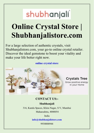 Online Crystal Store  Shubhanjalistore.com