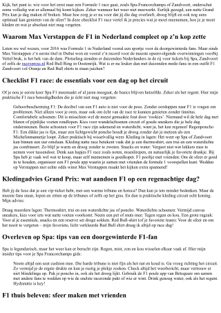 Wat te doen als het regent op het circuit: jouw ultieme checklist voor een F1 ra