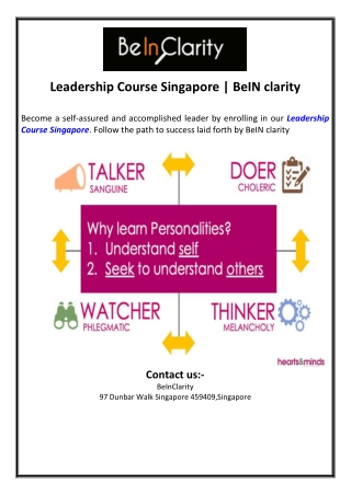 Leadership Course Singapore | BeIN clarity