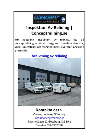Inspektion Av Relining  Conceptrelining.se