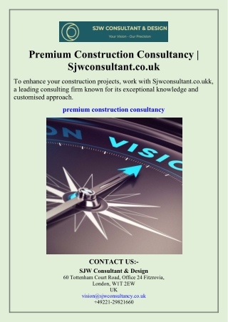 Premium Construction Consultancy  Sjwconsultant.co.uk