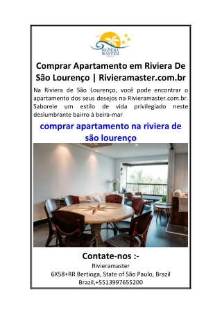 Comprar Apartamento em Riviera De São Lourenço  Rivieramaster.com.br