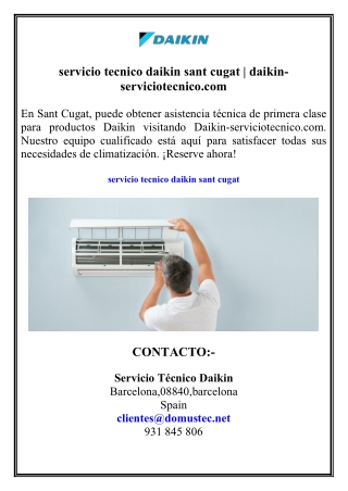 servicio tecnico daikin sant cugat  daikin-serviciotecnico.com