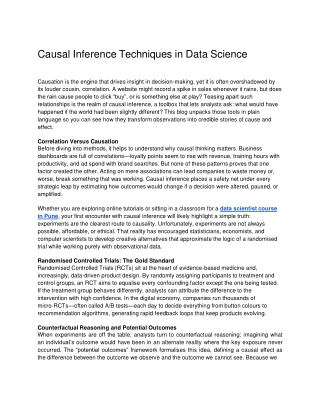 Causal Inference Techniques in Data Science