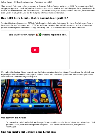 Online Casino 1000 Euro Limit umgehen – Was geht, was nicht?