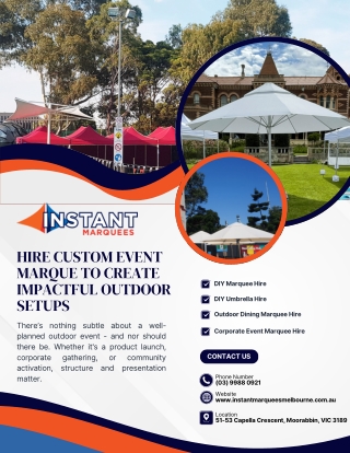 Hire Custom Event Marque to Create Impactful Outdoor Setups