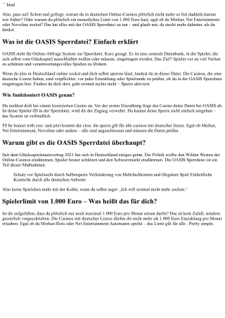 Was ist die OASIS Sperrdatei? Ein klarer Blick auf die Spielersperre in Deutschl