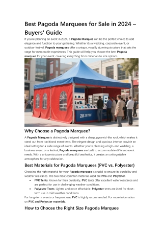 Pagoda Marquee for sale