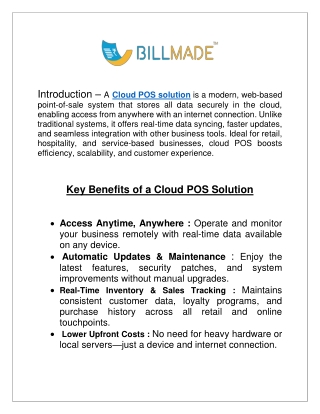 Cloud POS Solution