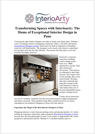 Hire Top Luxury Interior Designers in Pune with Interioarty Today