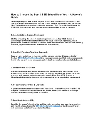 How to Choose the Best CBSE School Near You