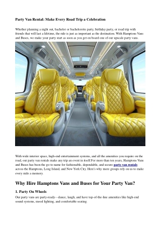 Party Van Rental_ Make Every Road Trip a Celebration