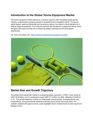 Emerging Trends in Asia-Pacific’s Tennis Equipment Industry