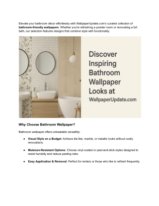 Elevate your bathroom décor effortlessly with WallpaperUpdate