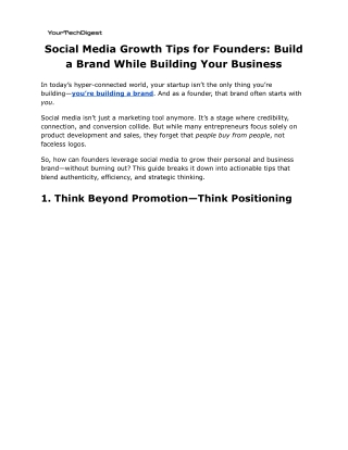 Social Media Growth Tips for Founders_ Build a Brand While Building Your Business