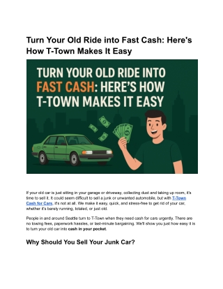 Turn Your Old Ride into Fast Cash_ Here's How T-Town Makes It Easy