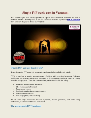 Single IVF cycle cost in Varanasi