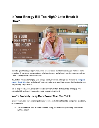 Is Your Energy Bill Too High? Let’s Break It Down