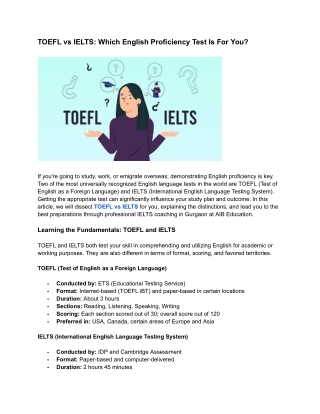TOEFL vs IELTS Which English Proficiency Test Is For You