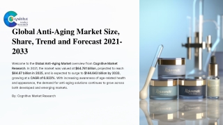 Global Anti-Aging Market Size, Share, Trend and Forecast 2021-2033