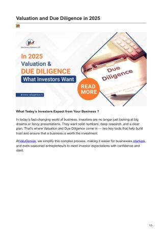 Valuation and Due Diligence in 2025