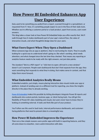 Unlock Interactive Data Experiences with Power BI Embedded