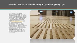 What Is The Cost of Vinyl Flooring in Qatar Budgeting Tips.