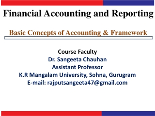Basic Concepts of Accounting & Framework