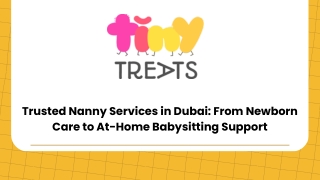 Trusted Nanny Services in Dubai From Newborn Care to At-Home Babysitting Support