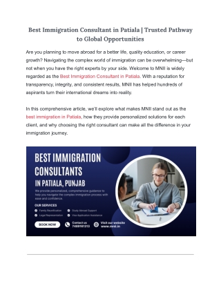 Best Immigration Consultant in Patiala | Your Trusted Guide to a Brighter Future