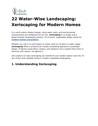 22 Water-Wise Landscaping_ Xeriscaping for Modern Homes