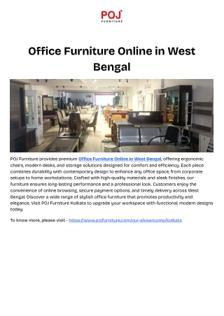 Office Furniture Online in West Bengal