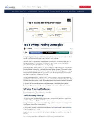 Top 5 Swing Trading Strategies