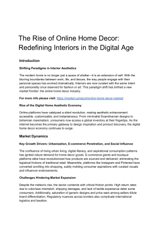 The Rise of Online Home Decor: Redefining Interiors in the Digital Age