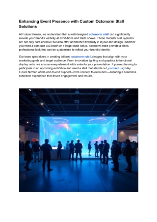 Enhancing Event Presence with Custom Octonorm Stall Solutions