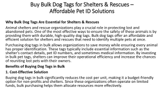 Buy Bulk Dog Tags for Shelters & Rescues – Affordable Pet ID Solutions