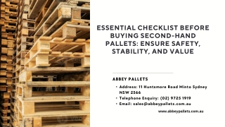 Essential Checklist Before Buying Second-Hand Pallets Ensure Safety, Stability, and Value