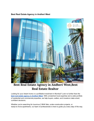 Best Real Estate Agency in Andheri West
