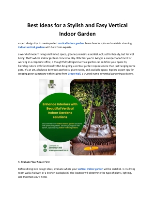Best Ideas for a Stylish and Easy Vertical Indoor Garden